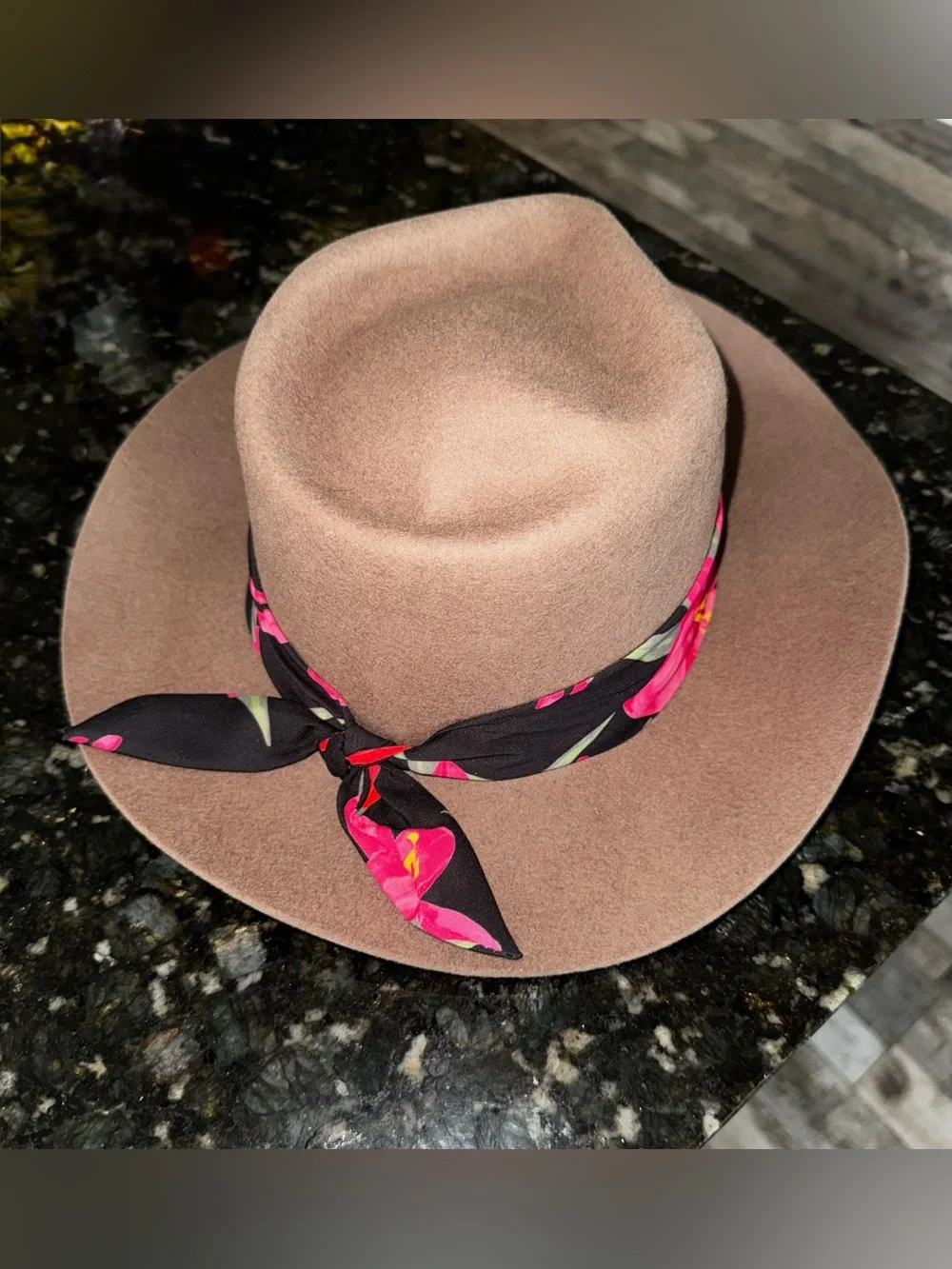 NWT Wyeth x Frida Kahlo Wool Fedora Floral Scarf Hat OS